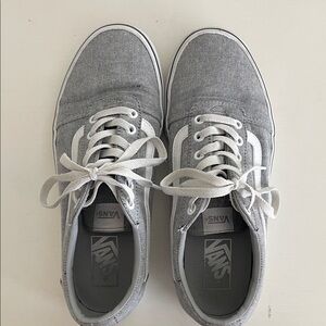 Vans Light Gray Canvas Shoes with White Laces